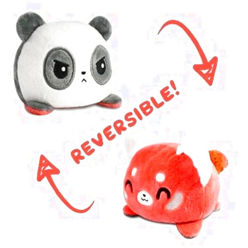 TeeTurtle - Original Reversible Panda Plushie - Red + Panda, Cute Sensory Fidget Stuffed Animal