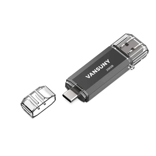 Vansuny 256GB USB C Flash Drive 2 in 1 OTG USB 3.0 + USB C Memory Stick with Keychain Dual Type C USB Thumb Drive Photo Stick Jump Drive for Android Smartphones, Computer, Tablet, PC