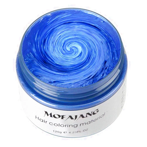 NYKKOLA Unisex Hair Wax Color Dye Styling Cream Mud, Natural Hairstyle Pomade, Washable Temporary,Party Cosplay (New Blue)