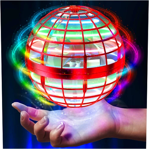 AMERFIST 2024 Flying Orb Ball Toy,Cosmic Globe Boomerang Hover Ball Galactic Fidget Spinner, Hand Drone Orbit, Cool Toys Gift for 6 7 8 9 10+ Year Old Boys Girls Teens Outdoor Toys(Red)