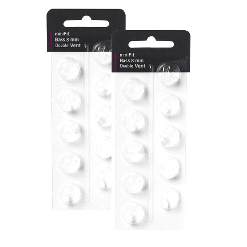 KH HAIKE Hearing Aid Domes for Oticon Replacements, Oticon Minifit Double Vent Bass Domes (8 mm/2 Packs）, Universal Domes for Oticon Hearing Aid Supplies.