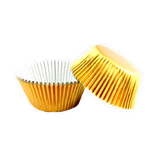 Warmparty Foil Baking Cups Cupcake Wrappers Muffin Liners, Standard 200 Count (Gold)