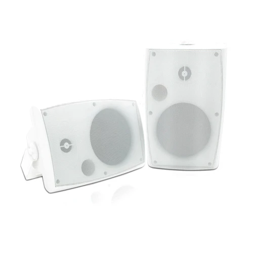 Herdio 400W 6.5 Inch Passive Outdoor Speakers Wired Waterproof,2 Way Wall Mounted Speakers with Powerful Bass for Patio Home Indoor Poolside Deck Backyard (Pair,White)