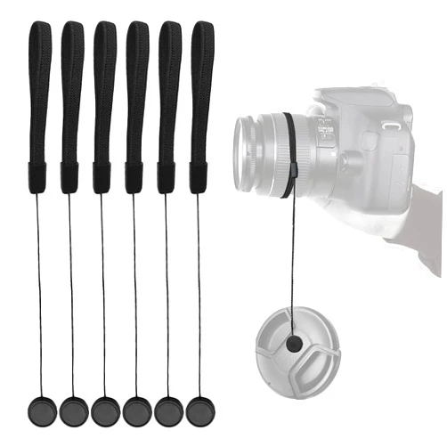 QQM 6 Pcs Lens Cap Keeper Cord, Camera Lens Cap Leash for DSLR & Mirrorless Lenses - Lens Cap Tether/Lens Holder for Sony, Canon, Nikon, Sigma, Tamron and Others Camera Lens Accessories
