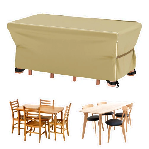 Velway Patio Furniture Set Cover - Heavy Duty 420D Waterproof Weatherproof Outdoor Dining Table and Chairs Furniture Set Cover with Reflective Tape Rectangular 67