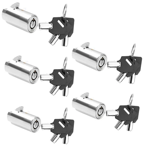 LANIAKEA 5 PCS Vending Machine Lock with Tubular Keyway Keyed Alike for Coke Soda Pepsi Snack Candy Gumball Machine