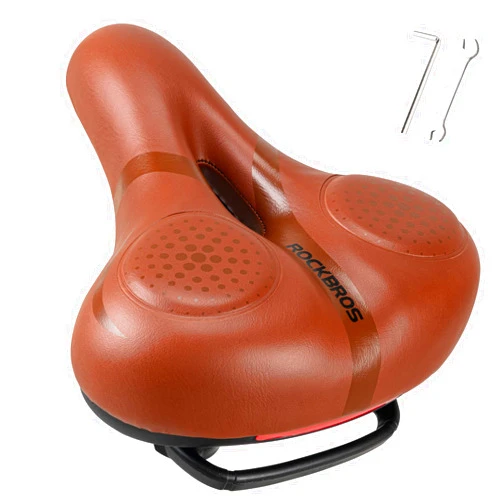 ROCKBROS Bike Seat for Men Women Comfort Wide Gel Bike Seat Replacement,Breathable Waterproof Padded Bicycle Saddle, Compatible with Cruiser/Mountain/Fat Bikes