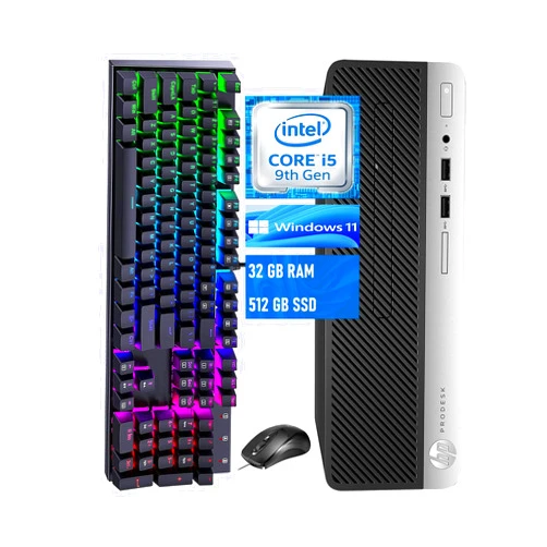 HP ProDesk 400 G6 SFF Desktop Computer, Core i5-9500 3.0GHz up to 4.4GHz Desktop PC, 32 GB RAM, 512 GB SSD, Keyboard and Mouse, WiFi, Windows 11 Pro (Renewed)