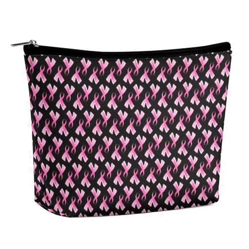 PPIKTC Breast Cancer Pink Ribbon Art Travel Cosmetic Bag, Versatile Travel toiletry Bag, Valentines Day Gifts