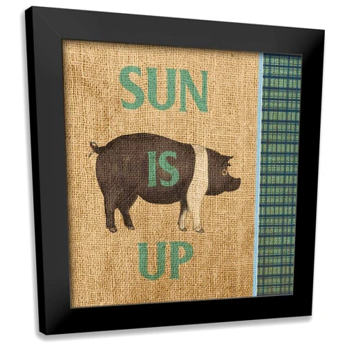 ArtDirect - Metz, Andi 15x15 Black Modern Framed Art Print Titled: Rise and Shine Farm Fresh I