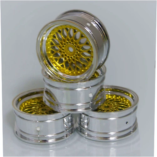 Amstech Toyoutdoorparts RC 2082 Plating Plating Wheel Rim 4P for HSP 1:10 Offset:3mm On-Road Drift Car