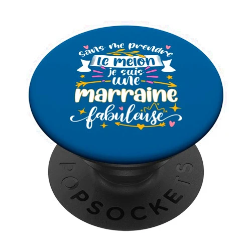 Cadeau Original Pour Une Marraine Cadeaux Bapteme Marraine Fabuleuse Femme Noel Baptême Filleule Anniversaire PopSockets Standard PopGrip