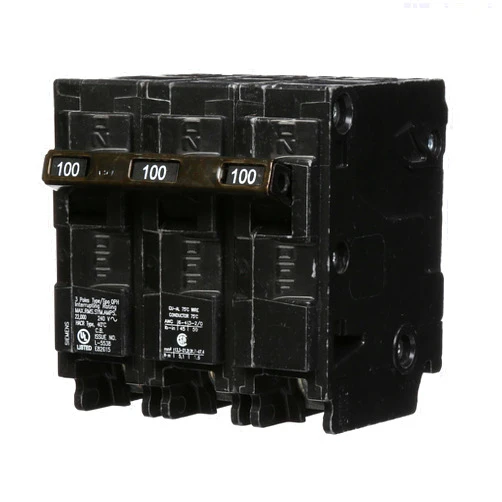 SIEMENS Q3100H 100-Amp Three Pole 22kA Type QPH Circuit Breaker