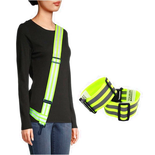 TOURUN Reflective Sash Belt for Night Walking Running, Safety sash for Men Women Kids, Reflective sash belt gear for Walking Running Biking