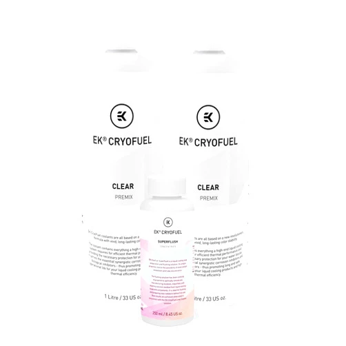 EKWB EK-CryoFuel Clear Premix Coolant (2L) + Superflush Concentrate Bundle