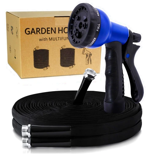 Hosetop 100FT Garden Hose with 8 Sprayer Modes, Non-Expanding, Leak-Proof, 3/4
