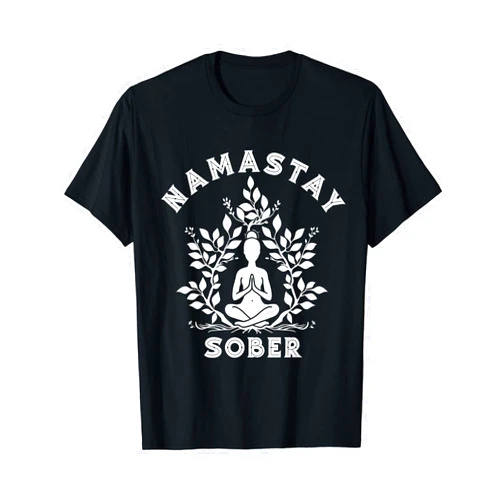 Support Sobriety Sober Recovery Namastay Sober Mandala Recovery Support Mediation Buddha T-Shirt