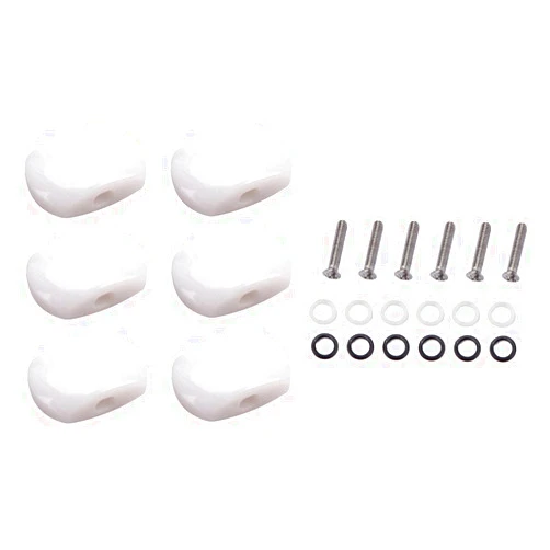 Alnicov 6Pcs Acrylic Guitar Tuning Pegs Buttons Machine Heads Knobs with Screws Kit for Classical Guitars - White Pearl