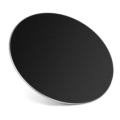 HONKID Metal Aluminum Mouse Pad, Thin Hard Mousepad, Double Sided Waterproof Fast and Accurate Control Mousepad for Laptop, Computer and PC, Office, Round Black