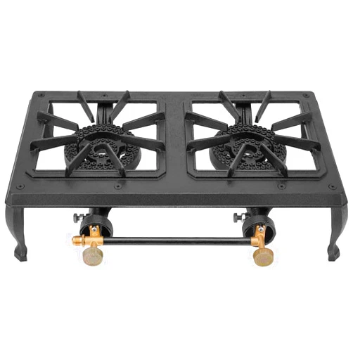 only fire Cast Iron Camping Stove 2 Burner Stove Propane Gas Cooker for Outdoor Camping, Barbecue Grilling, Tailgating, Hiking