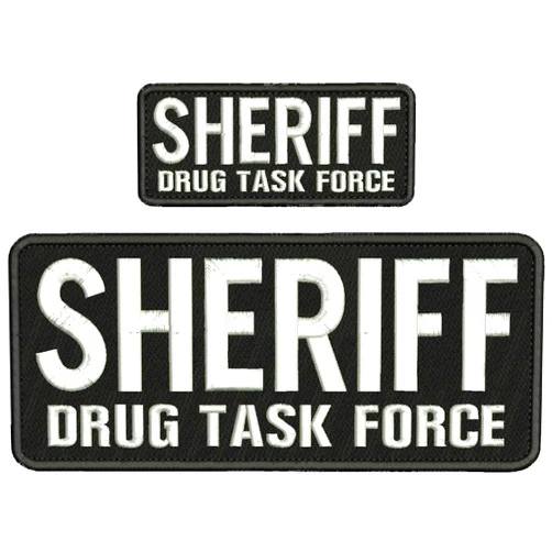 JumpingLight Sheriff Drug Task Force Embroidery Patches 4X10 with Hook on Back - Embroidery Patch for Jacket Hat Backpack