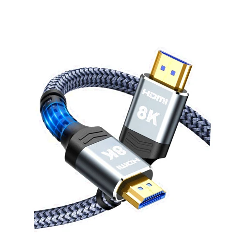Highwings Long 8K Fiber Optic HDMI Cable 50 FT, 2.1 Unidirectional 48Gbps Ultra High-Speed Slim HDMI Braided Cord 8K60Hz 4K120Hz HDR/eARC HDCP 2.2/3D Compatible for PS5 and DVD Player