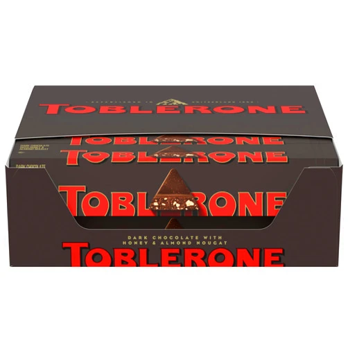 Toblerone Dark Chocolate Bar with Honey and Almond Nougat, 20 - 3.52 oz Bars