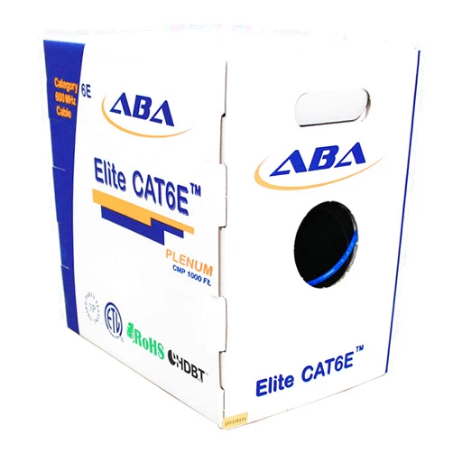 Elite Infinity Cable Cat6e Plenum 600MHz CMP 23AWG UTP, 1000 Feet, Solid 100% Pure Copper, UL Certified, Easy to Pull (Reelex II) Box, Blue