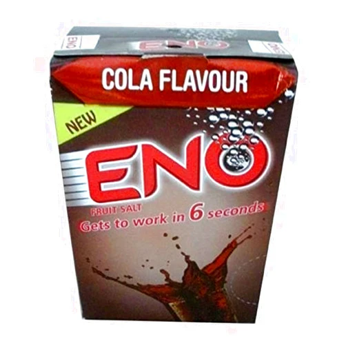 Eno Fruit Salt Antacid Powder - COLA Flavor - 1 Carton (30 Sachets)- 5 g Each