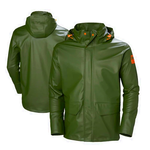 Helly-Hansen Workwear Gale Waterproof Jackets for Men Made from Heavy-Duty Polyurethane on Polyester Knit for High Mobility