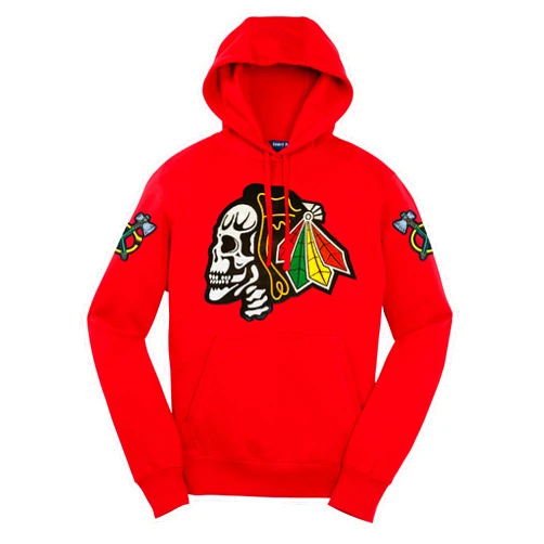 Sweetlysynnd Fear The Feathers Skull Chicago Hockey Hoodie