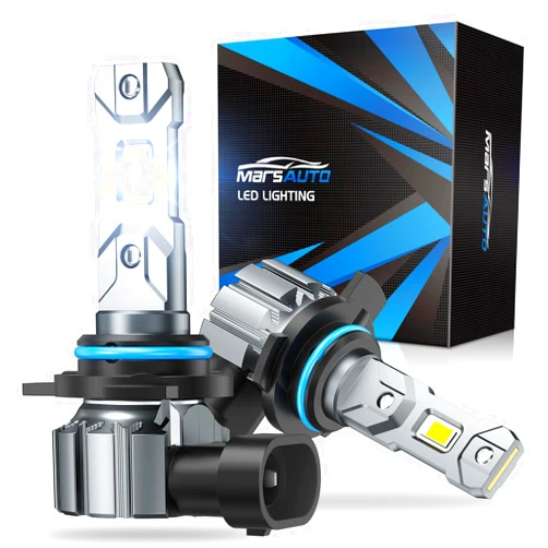 Marsauto M1S 9012 Bulbs 2024, 24000LM Super Bright HIR2 9012 Fog Bulbs with 1:1 Mini Design, 6000K White 9012 Powersport Bulbs Wireless Direct Insertion, 3 Min Plug and Play, IP68, Pack of 2