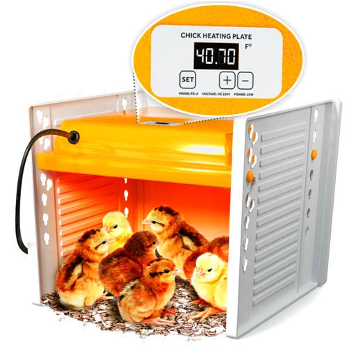 Vonadale Chick Brooder Heating Plate - Chicken Brooder Heater with Adjustable Height and Angle, Digital Temperature Control, Energy-Efficient Chicken Brooder Heater Plate, Chick Brooder for 15 Baby Chick
