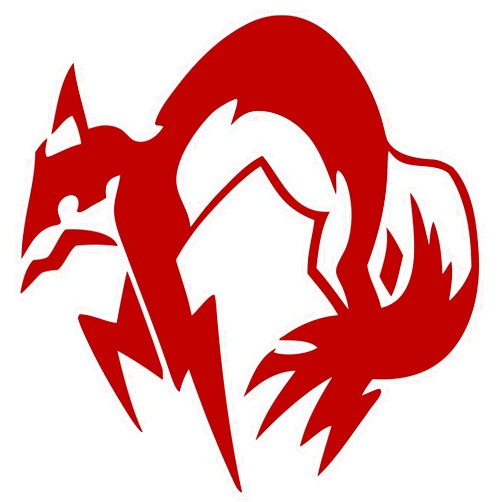 Faststicker Metal Gear Inspired Sticker Decal Kojira Foxhound Snake Car Window Wall Notebook Laptop Sticker Decal (Red, 4