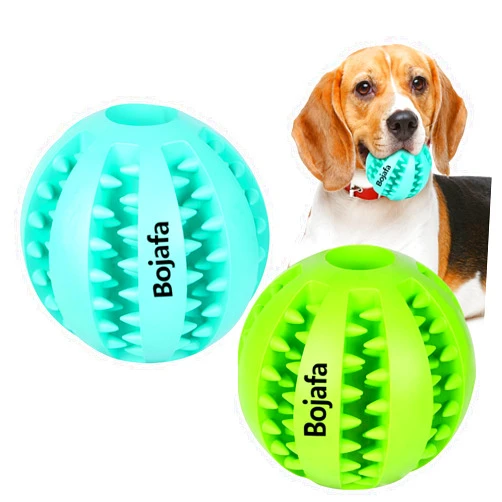 Bojafa Dog Teething Toys Ball: Treat Dispensing Dog Puzzle Toys Interactive Small Medium Dog Chew Enrichment Toys for Boredom and Brain Stimulating Game to Keep Them Busy 2pack