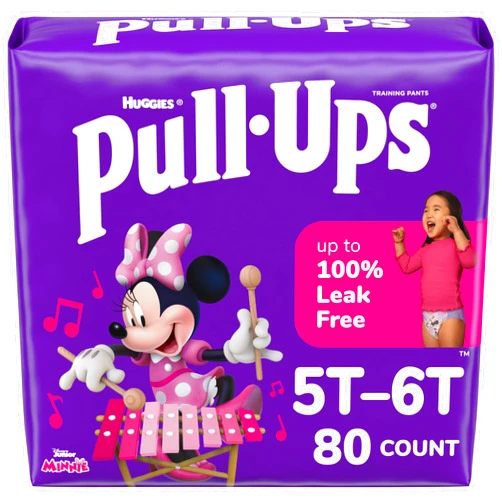 Pull-Ups Girls' Potty Training Pants, Size 5T-6T Training Underwear (46+ lbs), 80 Count (2 Packs of 40)