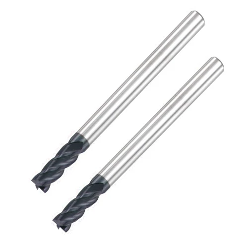 uxcell Square Nose End Mill, 4mm Tip Dia Solid Carbide AlTiN Coated CNC Router Bits 4 Flute Spiral Milling Cutter HRC45 with 4mm Shank 50mm (2-inch) Length, 2pcs