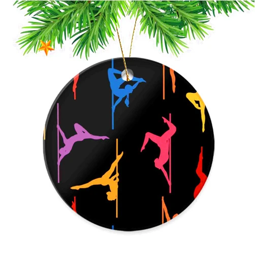 ATEDEANEI Christmas Ornaments Girl Pole Dance,Small Xmas Tree Party Holiday Decorations
