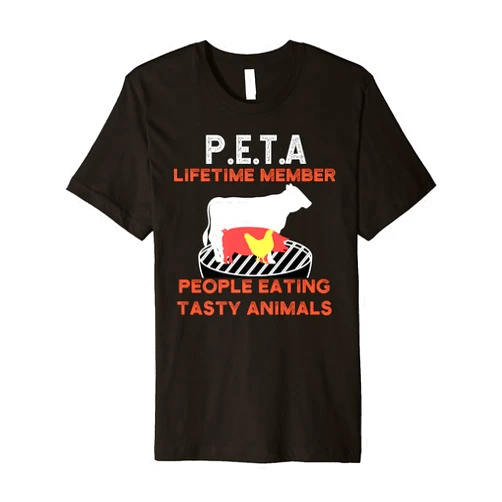 Teerex Apparel Funny P.E.T.A People Eating Tasty Animals BBQ Lover Design Premium T-Shirt