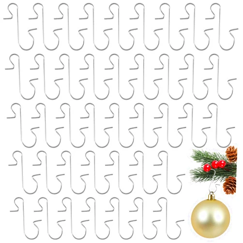 CCINEE 300pcs Ornament Hooks for Christmas Trees, Mini Silver Christmas Tree Ornament Hangers Heavy Duty Bendable Metal Hooks for Hanging Ornaments