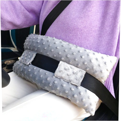 HapiPoppy Hysterectomy Seatbelt Pillow Post Abdominal Surgery Myomectomy Pillows with Pocket for Ice/Hot Packs Breast Reduction Belly Incision Tummy Tuck C-Section Recovery Patients Gifts Minky Dot Light Gray