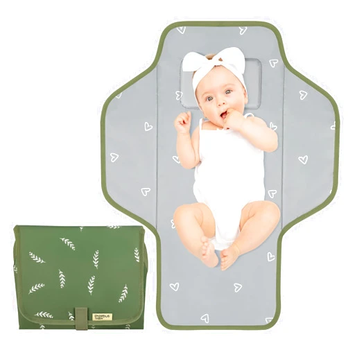 PHOEBUS BABY Baby Portable Changing Pad Travel - Waterproof Compact Diaper Changing Mat with Built-in Pillow - Lightweight & Foldable Changing Station, Newborn Shower Gifts