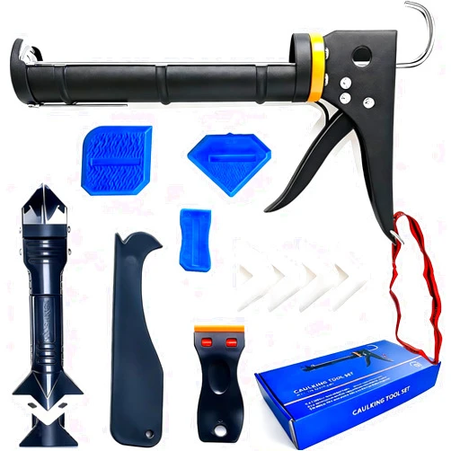 IELEK Caulk Gun Kit - Smooth Silicone Caulking Tools The Smarter Way to Seal & Repair! Professional Caulk Gun Set with Glide & Comfort Grip/Heavy-Duty Metal/Plastic for Flawless DIY