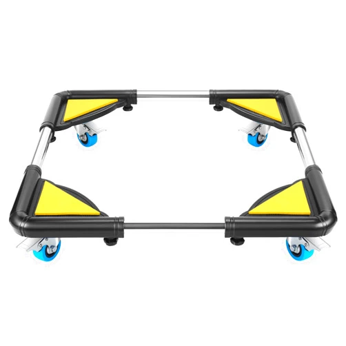 DOZAWA Furniture Dolly, Adjustable Washer Roller Stand with 4 Locking Swivel Wheels, Mobile Base Stand for Washer, Dryer, Refrigerator, Cabinet, Black