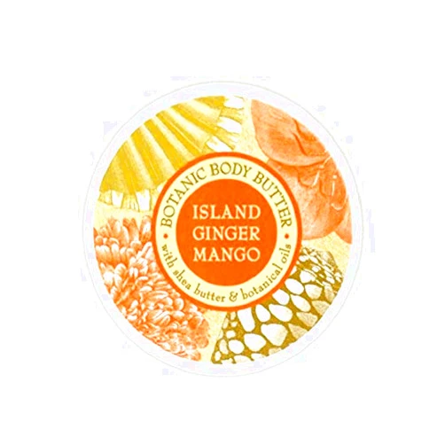 Pousutong Greenwich Bay Trading Company Botanic Body Butter with Shea Butter and Cocoa Butter 8oz Tub (Island Ginger Mango)