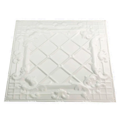 Great Lakes Tin Toledo Antique White Lay-in Ceiling Tiles - Package of Five 2ft x 2ft Panels - Choose from 11 Styles - Perfect for DIY and Home Renovation Projects - Easy to Install