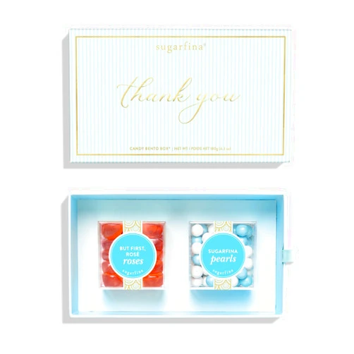 Sugarfina Thank You 2 Piece Candy Bento Box | Gummy Candy, 2.5oz Candy Cubes, 1 Count