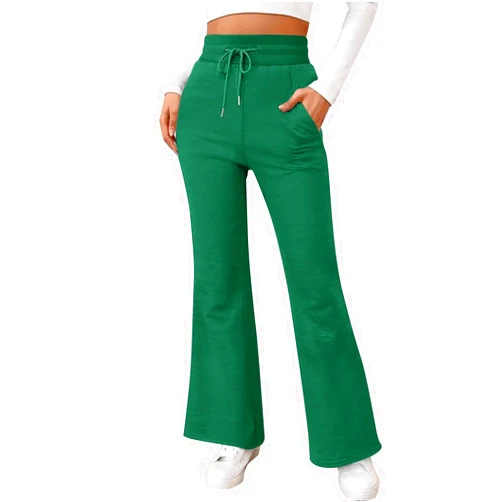 Generic Cargo Trousers Women Casual High Waisted Wide Leg Bootcut Sweatpants Stretch Workout Lounge Jogger Pants Stylish