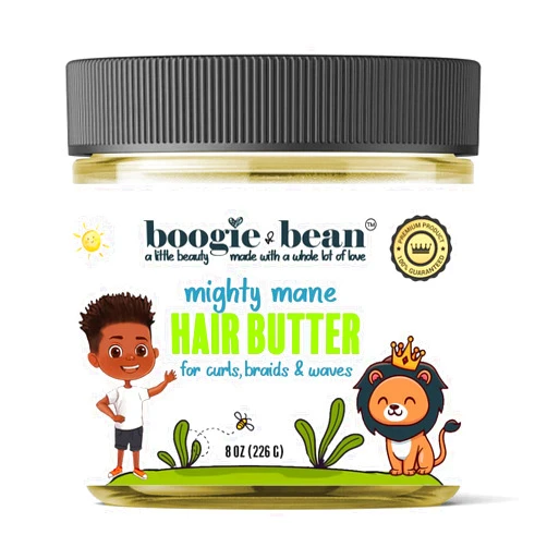 Boogie and Bean Boys Hair Pomade for Waves and Curly Hair, Moisturizing Hair Butter for Black Boys, Soft Hold Wave Pomade for 360 Waves, Curls, Coils and Dry Hair