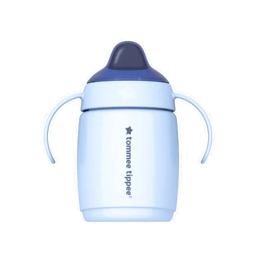 Tommee Tippee Superstar Trainer Sippy Cup for Toddlers, INTELLIVALVE 100% Leak-Proof & Shake-Proof | Antimicrobial Technology (10oz, 6+ Months, 1 Count), Blue